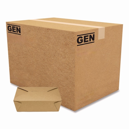Gen Reclosable Kraft Take-Out Box, 76 oz, Paper, 200PK KS10122